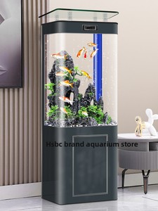 床置き型水換え不要自己循環ガラス水槽底面フィルター酸素ポンプ加熱機能付きリビングルーム用熱帯魚水槽 - Product Image 2