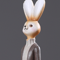 Figurines en résine de couple de lapins, style mariage romantique, ornement de bureau pour la décoration de la maison