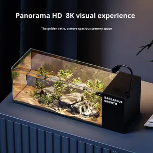 2025 שולחן עבודה חדש מלבן מודרני מלבן מסנן זכוכית בצד זכוכית אולטרה-עצמי מסתובב 220v-סט מלא אקווריום - Product Image 4