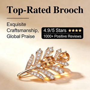 Broche de Strass em Forma de Gota de Água com Revestimento de Ouro de Alta Qualidade para Mulheres, Ideal para Festas e Casamentos - Product Image 6