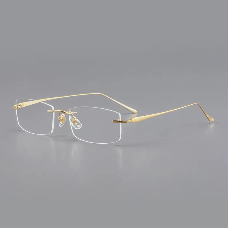 Occhiali da vista senza montatura con montatura in titanio di alta qualità occhiali da vista con montatura per occhiali Unisex