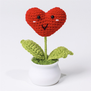 Ganchillo Hecho a Mano, Clavel, Corazón <span class=keywords><strong>de</strong></span> Ganchillo, Cactus en Maceta, Regalo <span class=keywords><strong>de</strong></span> San Valentín o Día <span class=keywords><strong>de</strong></span> la Madre para Mamá, Niñas, Flores <span class=keywords><strong>de</strong></span> Ganchillo - Product Image 2