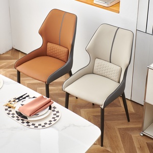 Silla de comedor de diseñador <span class=keywords><strong>italiano</strong></span> 2024 Simple moderna de lujo manicura de gama alta pequeño apartamento hogar Metal mesa de comedor silla - Product Image 4