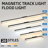 Projecteurs COB en aluminium noir, 3 couleurs réglables, éclairage sur rail magnétique intelligent à LED, CCT réglable, moderne, DC48V, Ra92, 3 ans