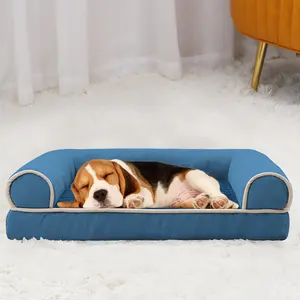 Luxus-Wildleder Anti-Rutsch-Boden Wasserdichtes Haustier bett Hochwertiges Memory Foam-Hunde bett mit Reiß verschluss sofa