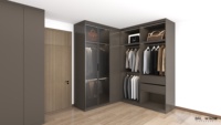 Personnalisation complète de la maison : Armoire moderne blanche sur mesure avec portes en verre et éclairage intégré pour un rangement intelligent