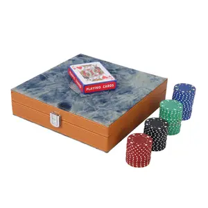 Özel kalite kumar ekipmanı saklama kutusu eğlence oyun seti kumar poker fişleri