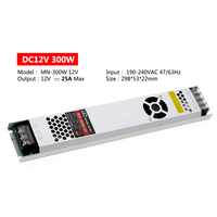 Ultra Mince A MENÉ L'alimentation d'énergie de CC 12V Transformateurs D'éclairage 60W 100W 150W 200W 300W AC190-240V Conducteur Pour Les Bandes MENÉES