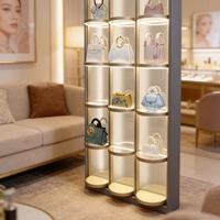 Vitrine rotative électrique à LED avec rotation à 360°, moteur intelligent, verre trempé, taille personnalisée, étanche, pour sacs à main