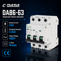 CDADA DAB6-63 Pemutus Sirkuit Tembaga Tipe Mini 3P 4.5KA 6kA 1-63A Pemutus Sirkuit Miniatur Berkualitas Tinggi