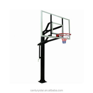 Support <span class=keywords><strong>de</strong></span> panier <span class=keywords><strong>de</strong></span> <span class=keywords><strong>basket</strong></span>-ball encastré au sol avec panneau arrière en verre trempé, cadre en acier, <span class=keywords><strong>filet</strong></span> en nylon résistant aux intempéries pour une utilisation en extérieur - Product Image 2