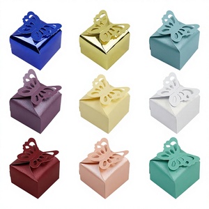 Cajas de Dulces Plegables Desechables de Papel Perlado con Diseño de Mariposas Multicolores, para Bodas, Fiestas, Recuerdos de Boda - Product Image 3