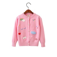 Suéter Cárdigan para Niñas, Color Sólido, Invierno, Lana/Cachemira, Tejido Plano, Ecológico, Transpirable, Hecho a Máquina