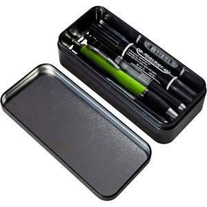 Boîte <span class=keywords><strong>de</strong></span> rangement vide <span class=keywords><strong>de</strong></span> couleur noire <span class=keywords><strong>en</strong></span> gros Boîte à crayons rectangulaire <span class=keywords><strong>en</strong></span> métal - Product Image 2