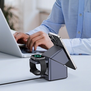 เครื่องชาร์จเร็ว15วัตต์ระบบแม่เหล็กหมุนได้180องศาแบบสัมผัสพร้อมที่ยึดนาฬิกาปลุกเครื่องชาร์จไร้สายแบบ3 in 1สำหรับ iPhone 16 17 PRO MAX - Product Image 4