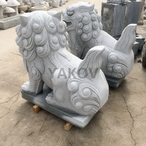 Sculpté à la main Chinois chanceux chiens fu chiens guardian lions statues - Product Image 6