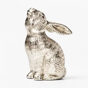 家の装飾のためのアルミニウムウサギの彫刻高品質のアルミニウムキャストウサギフィギュアオフィスの装飾ユニークなウサギの紙の重量