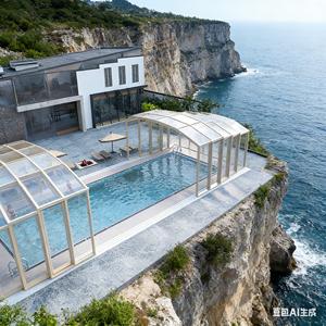 Fuxing – Nouvelle véranda mobile moderne à toit vitré pour <span class=keywords><strong>piscine</strong></span>, <span class=keywords><strong>abri</strong></span> extérieur écologique à cadre en aluminium et alimentation solaire, Henan Chine - Product Image 4