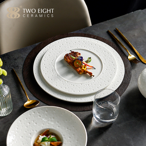 Modern Luxury Porcelain Dinner Plates New Design Hotel Ceramic Tableware Plate Wholesale Restaurants Plates Set Dinnerware