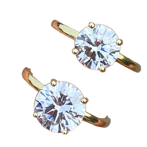 Anillo de Compromiso de Plata de Ley 925 con Baño de Rodio y Diamante Cultivado en Laboratorio, Corte Clásico, Certificado IGI, 0.5ct 1ct 2ct, ZuanFo - Product Image 1