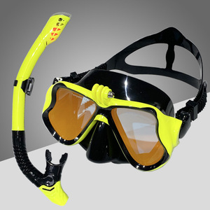 Juego de máscara de buceo de silicona para adultos tubo de respiración completamente seco galvanizado antiniebla montaje de cámara de vidrio para esnórquel bajo el agua - Product Image 5