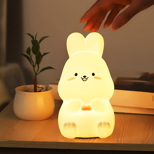 Creative Girls dormitorio comodino Nursery Lamp Rabbit Bunny Lamp Light Up Silicone Animal Night Light - Product Image 2