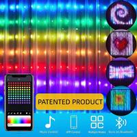 Rideau de chaîne de fée étanche programmable 400leds lumières de pixel intelligentes contrôle d'application rvb bricolage texte Led lumières de noël