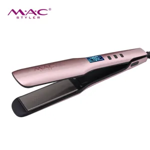 도매 Profesional Lcd 디스플레이 머리 플랫 아이언 Plancha De Cabello Profesional Custom 티타늄 Hair Straightener