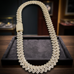 สร้อยคอคิวบาลิงค์ Luxira Jewels สำหรับทุกเพศ ชุบทอง เครื่องประดับฮิปฮอป ของขวัญสำหรับงานปาร์ตี้ สตรีทแวร์ สไตล์ไมอามี คิวบา ฮินดู - Product Image 1
