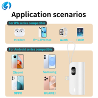 Chargeur portable mini capsule léger 5000 mAh avec support de téléphone, logo personnalisable, pour extérieur