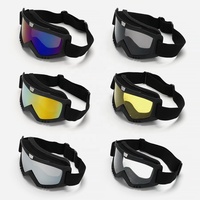 Lunettes de moto Lentille PC Anti-buée UV400 Coupe-vent Anti-poussière, Sangle réglable pour les amateurs de course de moto tout-terrain