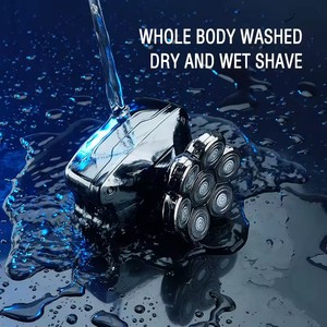 8-Đầu Không Thấm Nước Không Dây Điện Máy Cạo Râu Khô Ướt 5-Trong-1 Grooming Kit Cho Người Đàn Ông Trọc Có Thể Sạc Lại Với Có Thể Tháo Rời Dao Cạo - Product Image 3