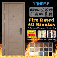Porte coupe-feu en bois moderne de norme européenne pour chambre d'hôtel avec certification CE EN 60 minutes de résistance au feu pour le Royaume-Uni