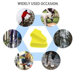 Surchaussures de pluie en silicone imperméables pour usage extérieur – Couvre-chaussures réutilisables antidérapants pour jours de pluie - Product Image 5