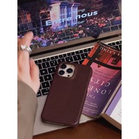 Étui de téléphone en cuir texturé Litchi simplifié pour iPhone 15 Pro Max 14 Pro 12 Pro Max 11