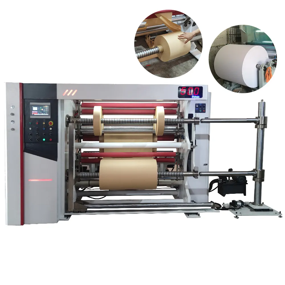 Máquina de impresión de papel kraft adhesivo, rebobinadora de película de papel, Corte y Embalaje