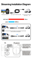 Grosir Pabrik Kustom kabel Tautan VR Tipe C USB 3.2 Gen1 90 derajat pengisian cepat 3A 10 kaki 16 kaki USB C untuk ocular Quest
