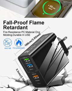 ปลั๊กไฟติดผนังแบบเร็ว 65W พร้อมปลั๊ก UK EU US รองรับ QC3.0 PD 20W Type C สำหรับชาร์จ iPhone 11 12 13 14 - Product Image 2
