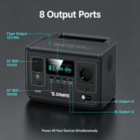 Station d'alimentation portable compacte SAMAS 288Wh 300W AC, charge rapide en 50 min jusqu'à 85 %, alimentation de secours UPS pour la maison, les voyages en extérieur