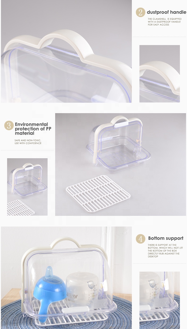Grado Alimenticio transparente de pan de plástico de almacenamiento de caja de pan bin para Cocina