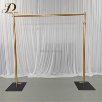 Kit de support de rideau de fond de scène de mariage en alliage d'aluminium réglable 3x3M doré pour la vente en gros