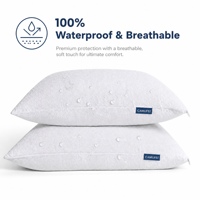 Protège-oreiller confortable, respirant, imperméable, imprimé, 100% polyester, avec fermeture éclair, design moderne, personnalisable pour la maison, l'hôtel, l'hôpital