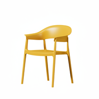 Chaise de salle à manger contemporaine empilable en polypropylène (PP) de haute qualité à prix d'usine avec accoudoirs - Écologique et portable pour la maison et le bureau