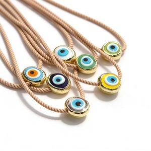 Collana N74 con Catena a Corda, Placcata in Oro, con Perline di Vetro, Regolabile, Motivo Occhi Vintage, per Uso Quotidiano e Regalo per Donne - Product Image 4
