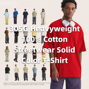 เสื้อยืดโอเวอร์ไซส์ผู้ชายสั่งทำพิเศษ ผ้าฝ้าย 305gsm สปอร์ต แคชชวล รับผลิตแบบ OEM โลโก้ดีไซน์เนอร์ เสื้อเปล่า ขายส่งจำนวนมาก - Product Image 2