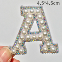 A-Z mignon perle lettre 3D strass broderie à la main fer sur bâtons Applique PVC bricolage paillettes patchs pour chapeau Sequin bricolage toile