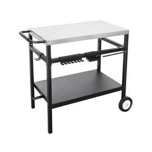 JH-carrito de acero inoxidable para cocina y Patio, carrito con soporte de 2 capas para exteriores - Product Image 1