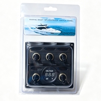 Panneau de commutation à levier ABS 5 gangs, 5 interrupteurs à levier SPST ON-OFF en métal, 12V CC pour panneau de commande de bateau, yacht, camion, marine
