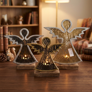Sonnet Decor Bougie Votive Renne Argenté en Aluminium, Décoration de Noël pour la Maison, Fait Main, Design Durable, Impression Numérique 1 Couleur - Product Image 2