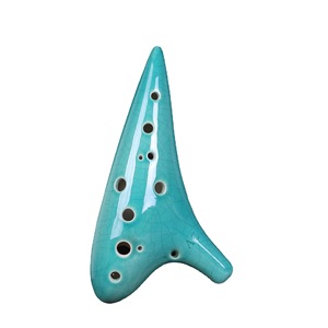 Ocarina Profesional de 12 Orificios en Do Alto, con Acabado Glaseado Efecto Grieta de Hielo, Flauta de Cerámica, Instrumento de Viento, Venta al por Mayor para Tiendas de Música - Product Image 1